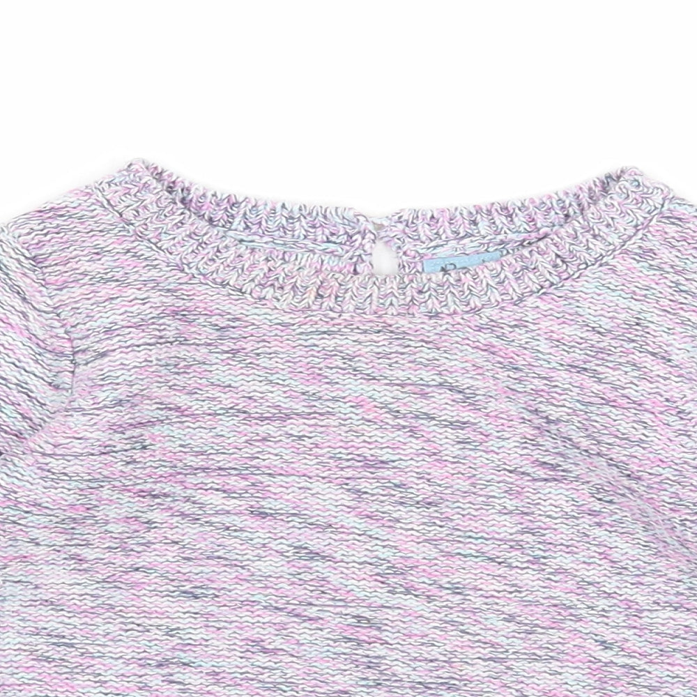 Gap Girls Multicoloured Geometric Cotton Pullover Jumper Size 12-18 Months Button