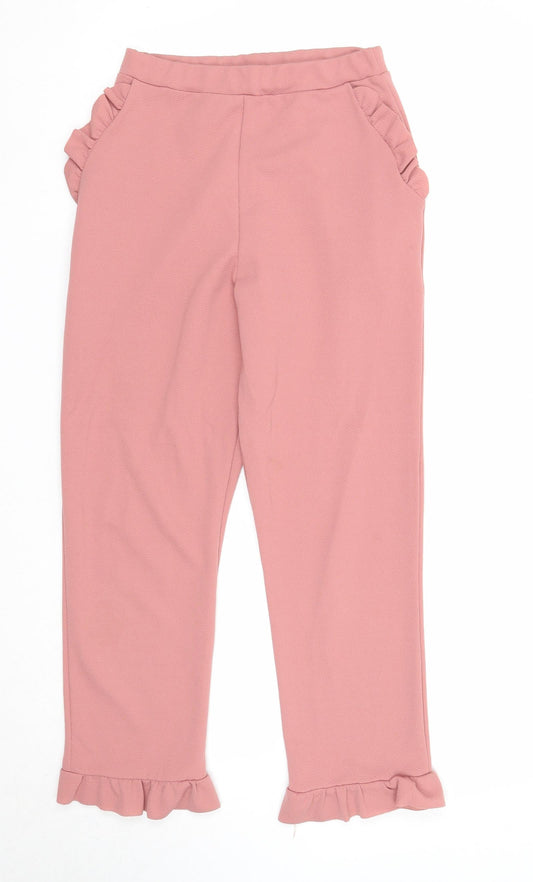 Edge Street Womens Pink Polyester Trousers Size 8 Regular