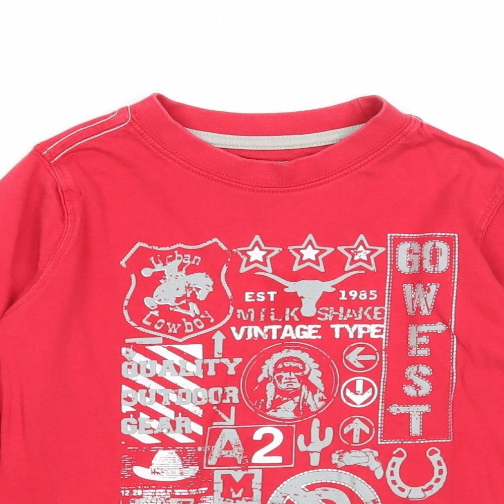 Milkshake Boys Red Cotton Pullover T-Shirt Size 5 Years Round Neck Pullover