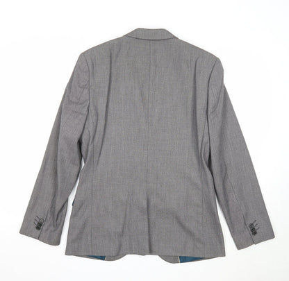 River Island Mens Grey Polyester Jacket Suit Jacket Size 38 Regular