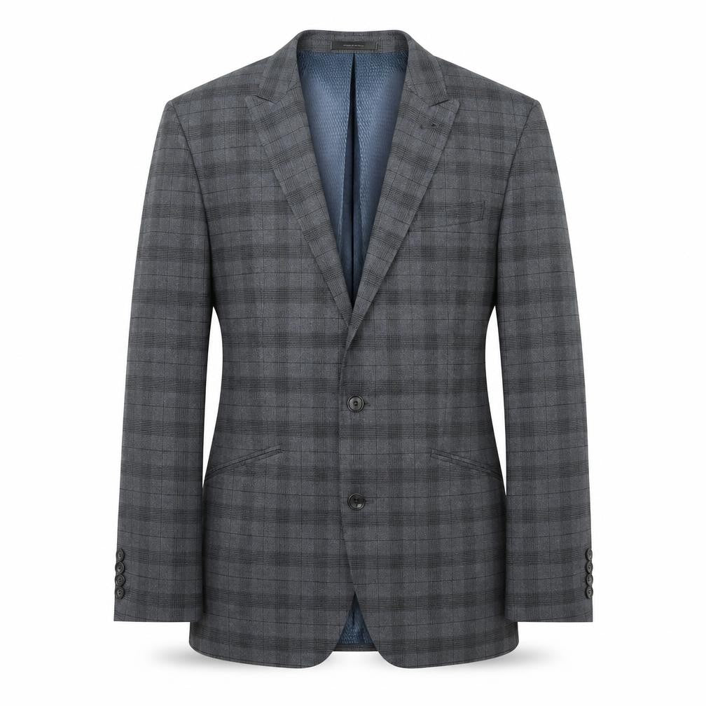Primark Mens Blue Plaid Polyester Jacket Suit Jacket Size 40 Regular