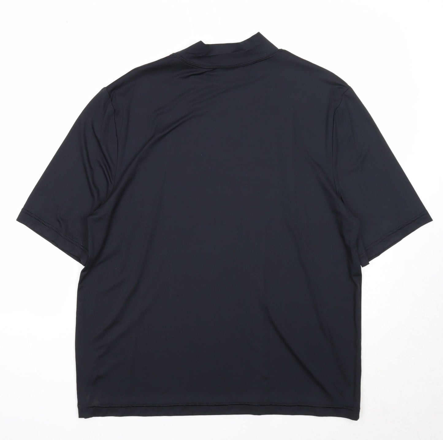 Moose Womens Black Polyester Basic T-Shirt Size L Mock Neck