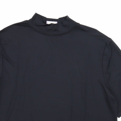 Moose Womens Black Polyester Basic T-Shirt Size L Mock Neck