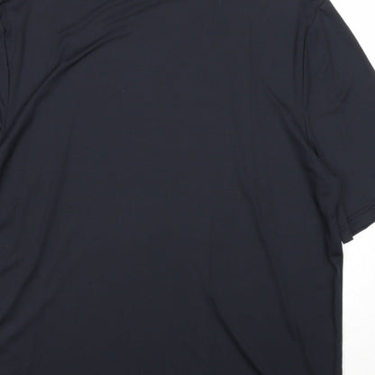 Moose Womens Black Polyester Basic T-Shirt Size L Mock Neck