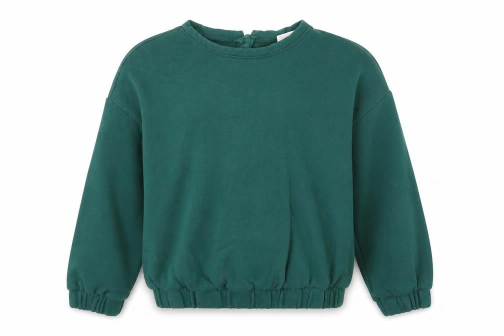 NEXT Girls Green Cotton Pullover Sweatshirt Size 8 Years Button