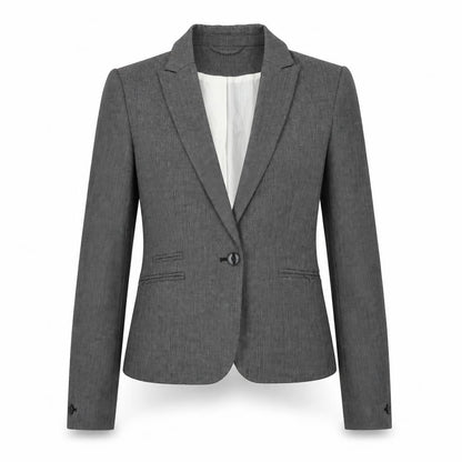 H&M Womens Grey Paisley Polyester Jacket Suit Jacket Size 8