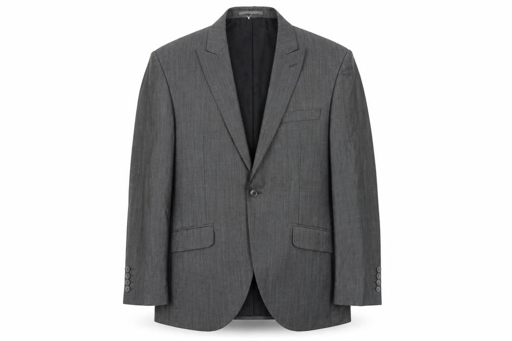 Wool&Silk Mens Grey Wool Jacket Suit Jacket Size 40 Regular