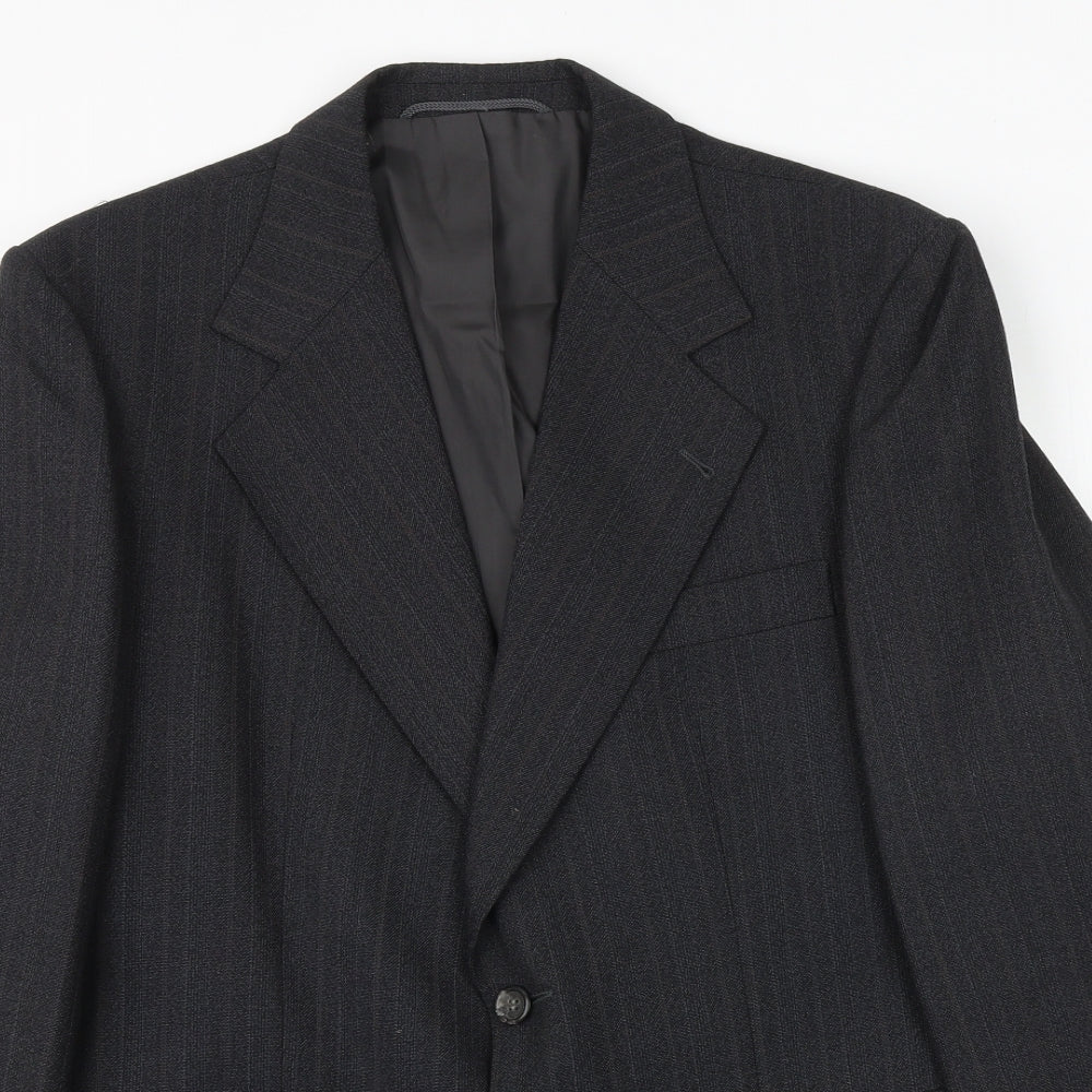 Westbury Mens Grey Striped Polyester Jacket Suit Jacket Size 42 Regular