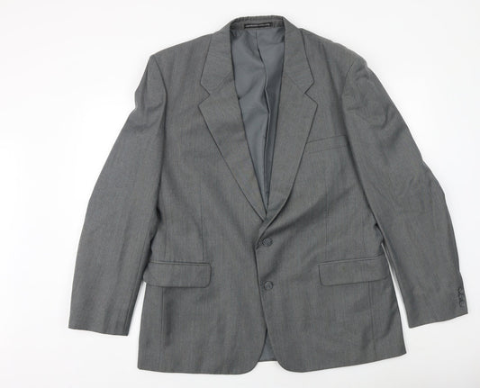 Harbarry of England Mens Grey Polyester Jacket Suit Jacket Size 44 Regular
