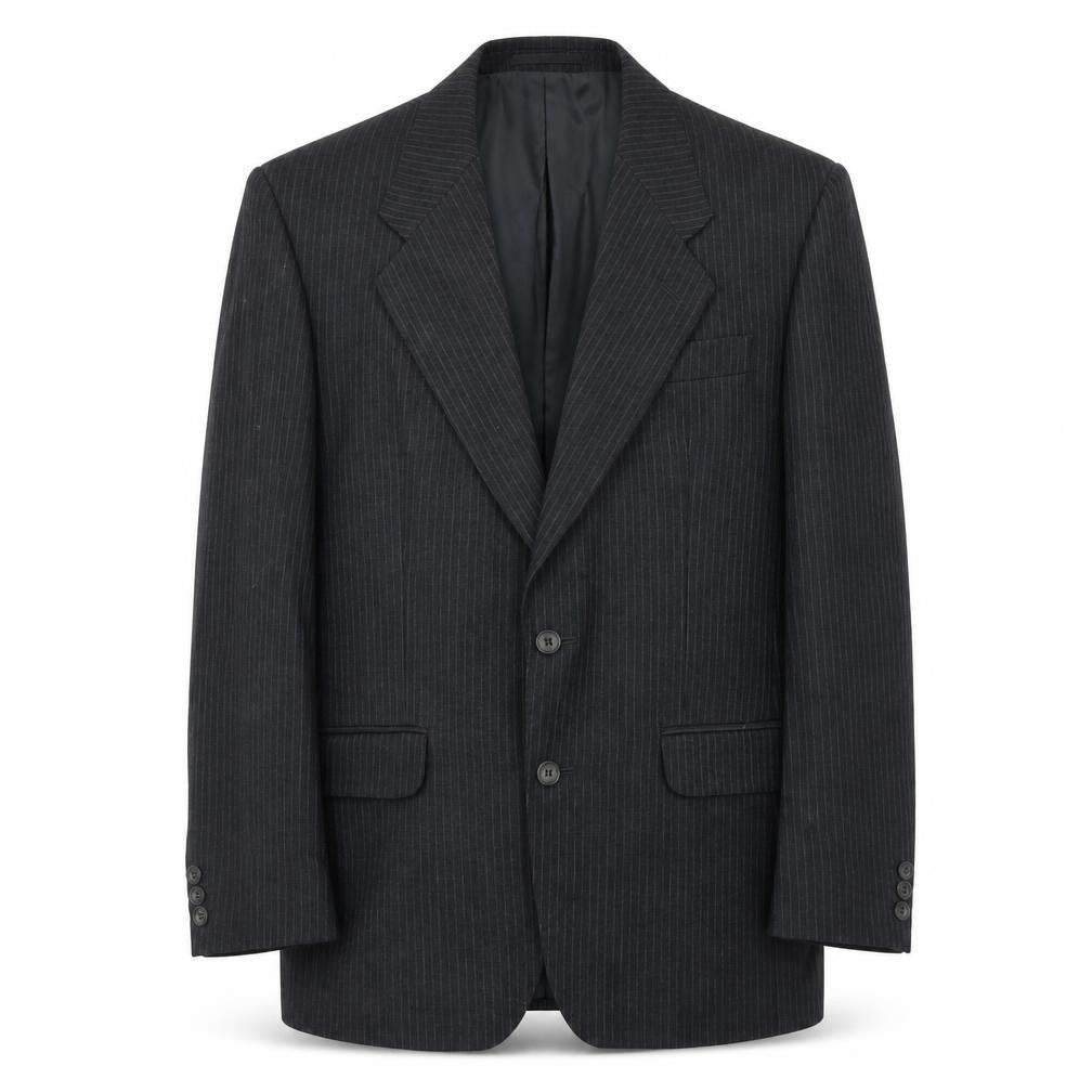 Daniel Drescott Mens Grey Striped Wool Jacket Suit Jacket Size 38 Regular