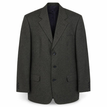 Preworn Mens Grey Geometric Polyester Jacket Blazer Size 42 Regular
