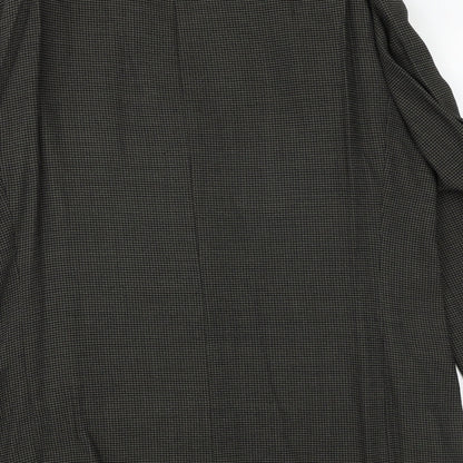 Preworn Mens Grey Geometric Polyester Jacket Blazer Size 42 Regular