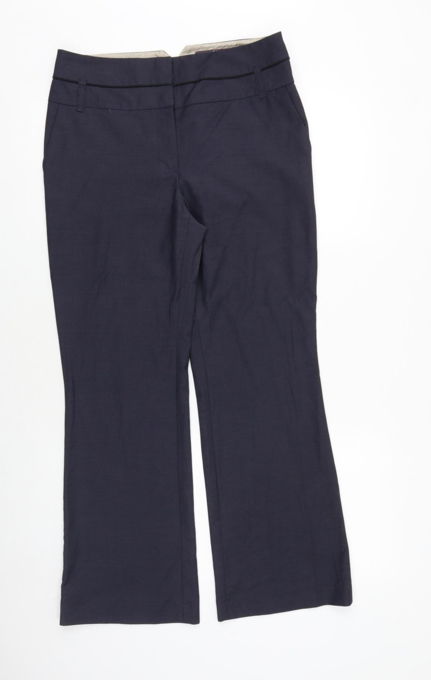 NEXT Womens Blue Polyester Dress Pants Trousers Size 10 Regular Zip