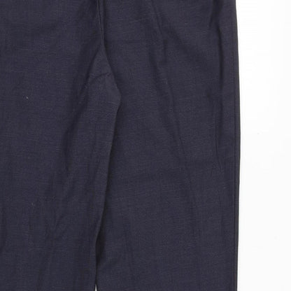 Next Womens Blue Polyester Dress Pants Trousers Size 10 Regular Zip