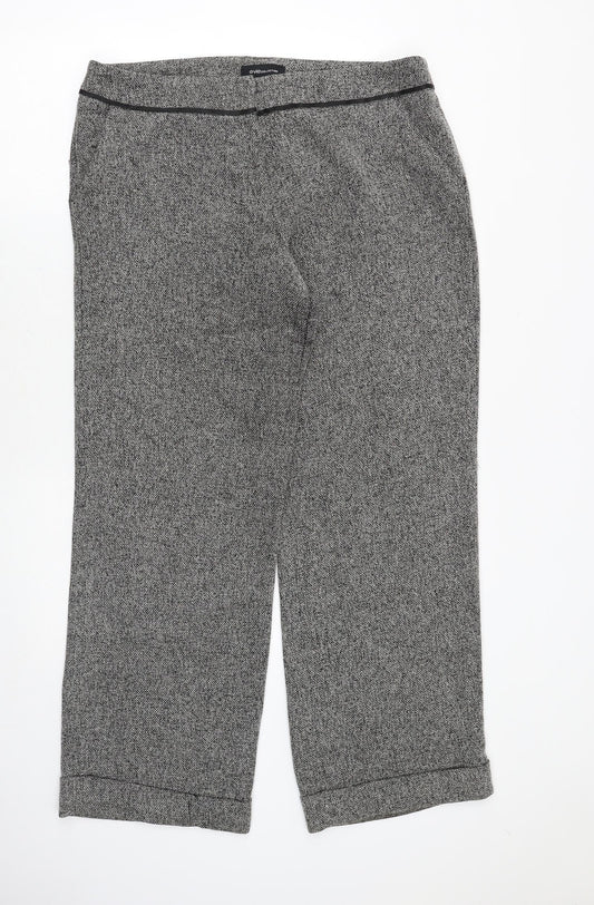 EVIE Womens Grey Polyester Trousers Size 16 Regular Zip