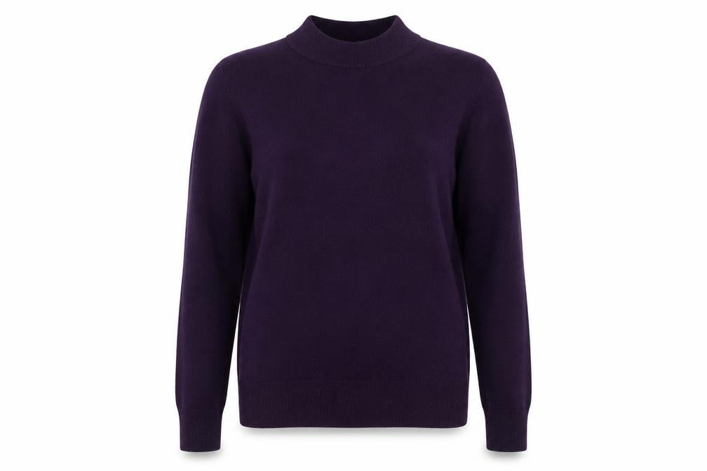 BHS Womens Purple Mock Neck Acrylic Pullover Jumper Size 14