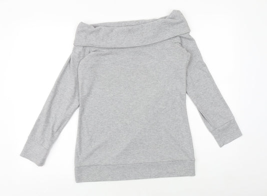 Select Womens Grey Boat Neck Polyester Pullover Jumper Size 12
