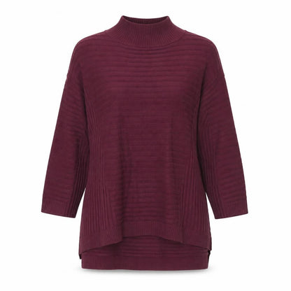 Select Womens Purple High Neck Cotton Pullover Jumper Size 10