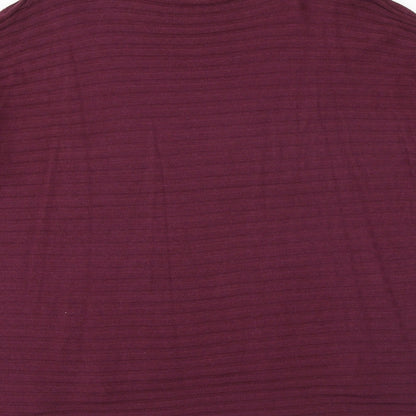 Select Womens Purple High Neck Cotton Pullover Jumper Size 10