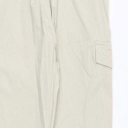 celio* Womens Beige Cotton Cargo Trousers Size XL Regular Drawstring