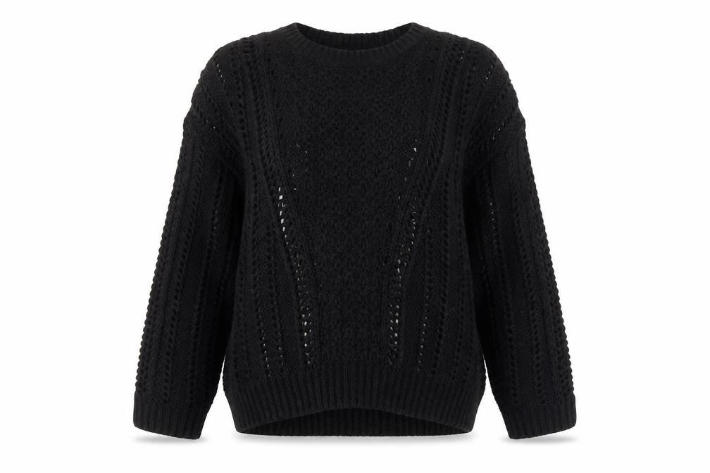 Peacocks Womens Black Round Neck Acrylic Pullover Jumper Size M