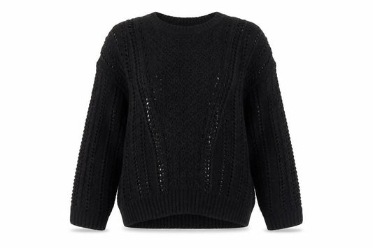 Peacocks Womens Black Round Neck Acrylic Pullover Jumper Size M