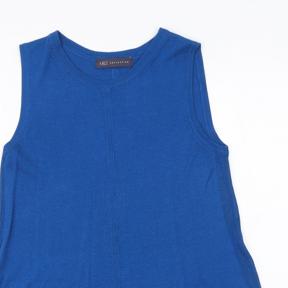 Marks and Spencer Womens Blue Round Neck Acrylic Pullover Jumper Size 10