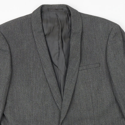 Next Mens Grey Polyester Jacket Suit Jacket Size 40 Regular