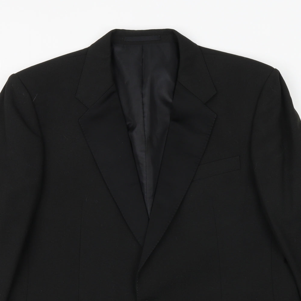 Wellington Mens Black Polyester Jacket Suit Jacket Size 42 Regular