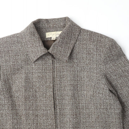 EWM Womens Brown Geometric Jacket Size 10 Zip