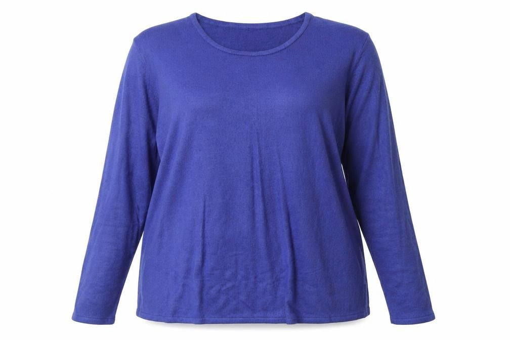 PREWOR Womens Blue Boat Neck Acrylic Pullover Jumper Size XL