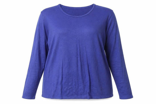 PREWOR Womens Blue Boat Neck Acrylic Pullover Jumper Size XL
