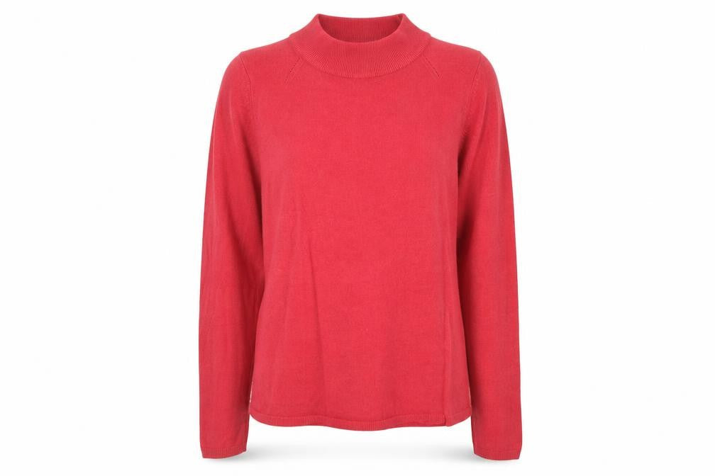 Marks & Spencer Womens Pink Mock Neck Acrylic Pullover Jumper Size 12
