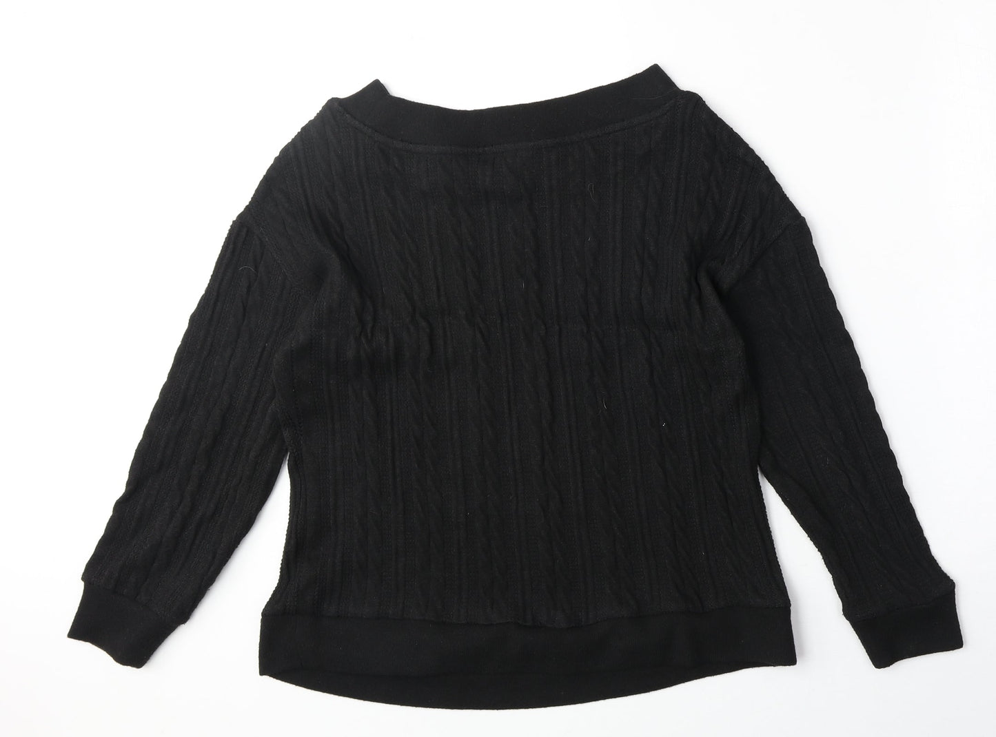 Nutmeg Womens Black Polyester Pullover Sweatshirt Size 12 Pullover - Size 12/14