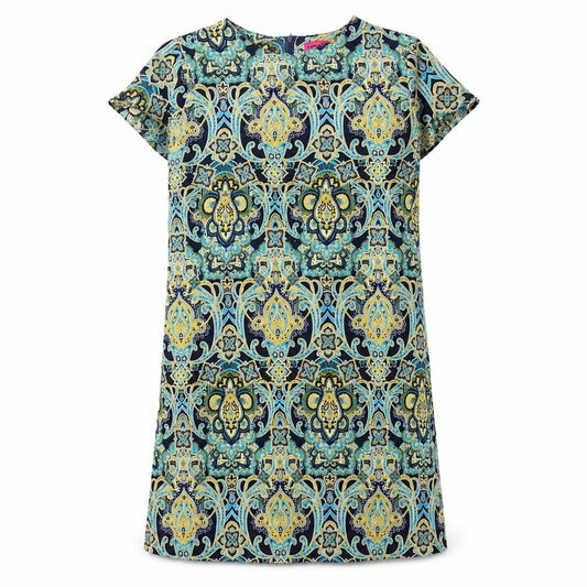 Boohoo Womens Multicoloured Geometric Polyester A-Line Size 8 Round Neck Zip