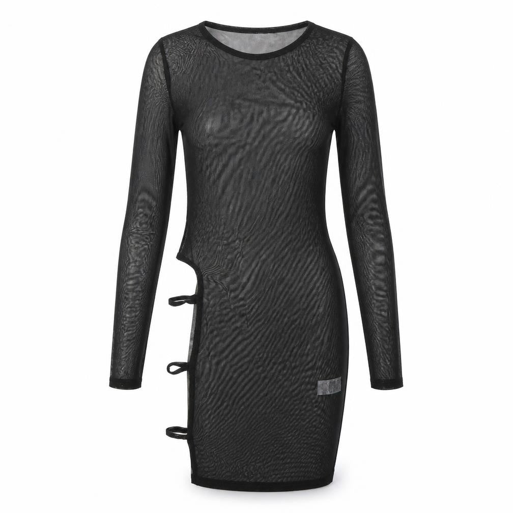 PRETTYLITTLETHING Womens Black Polyester Shift Size 6 Round Neck Pullover
