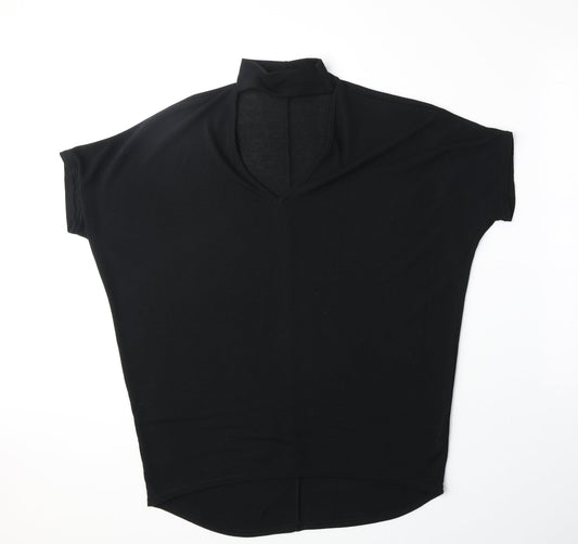 Select Womens Black Polyester Basic Blouse Size 10 Halter