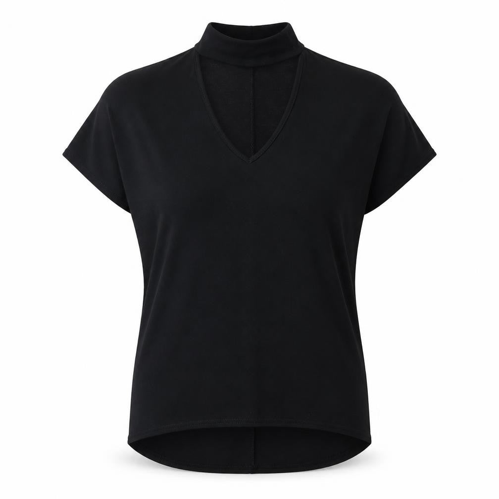 Select Womens Black Polyester Basic Blouse Size 10 Halter