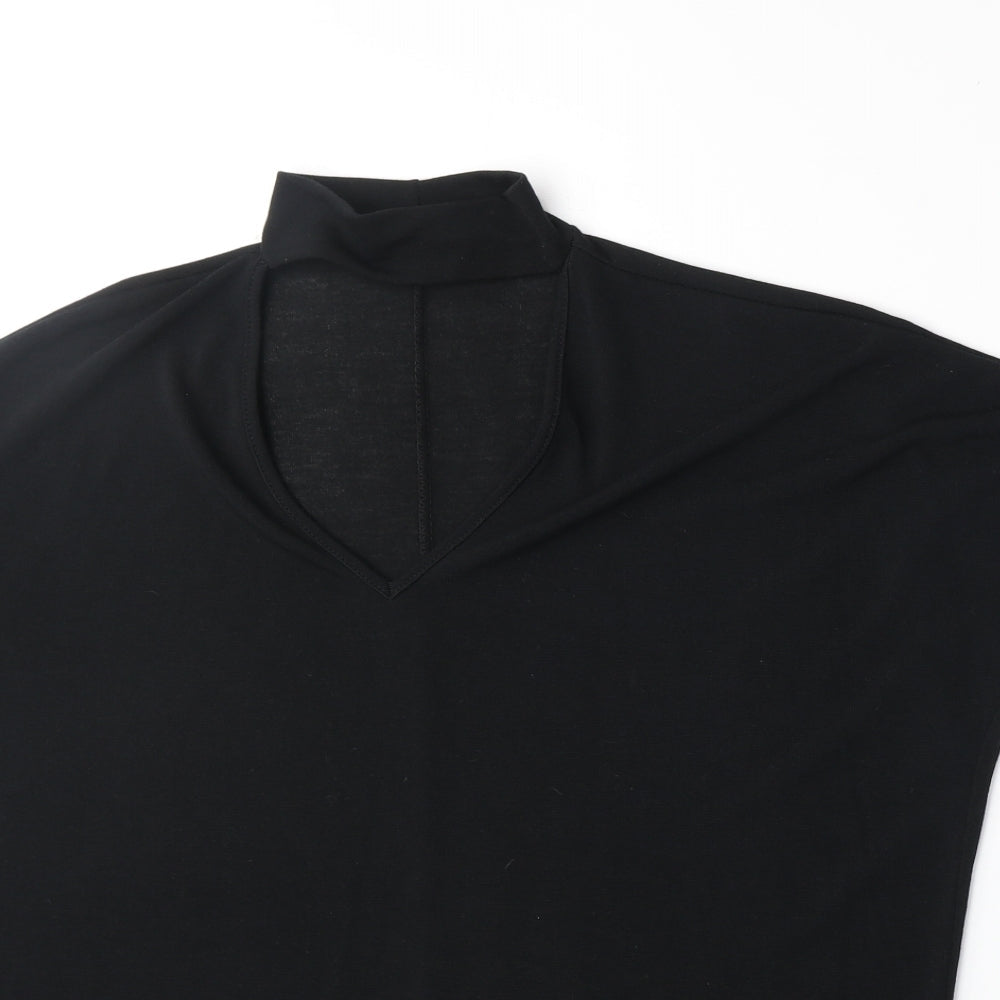 Select Womens Black Polyester Basic Blouse Size 10 Halter