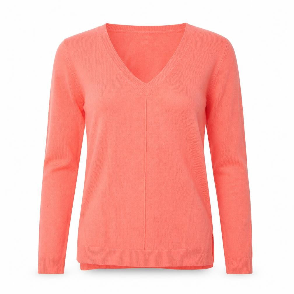 Primark Womens Pink V-Neck Acrylic Pullover Jumper Size 8