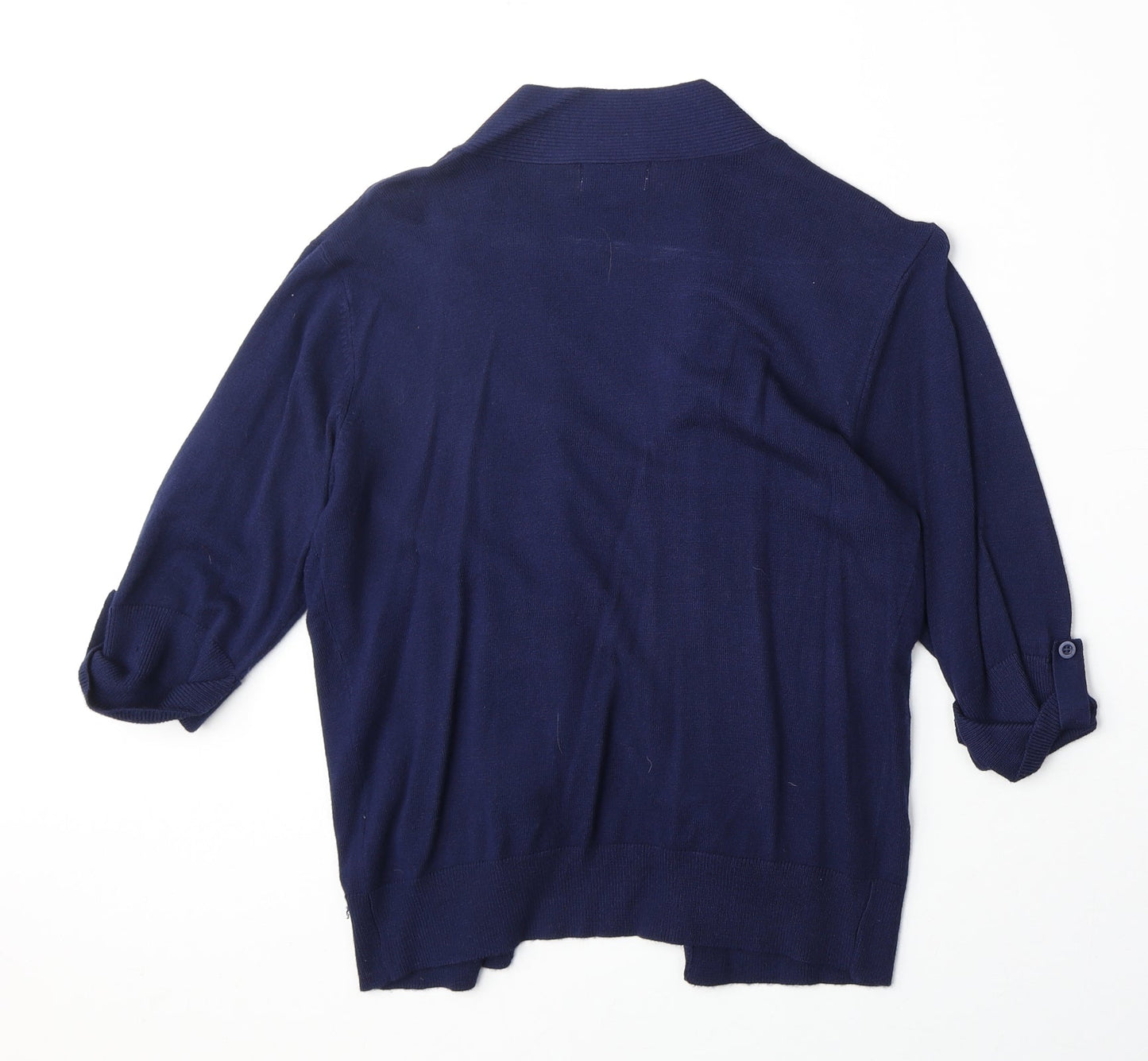Arista Womens Blue V-Neck Viscose Cardigan Jumper Size S