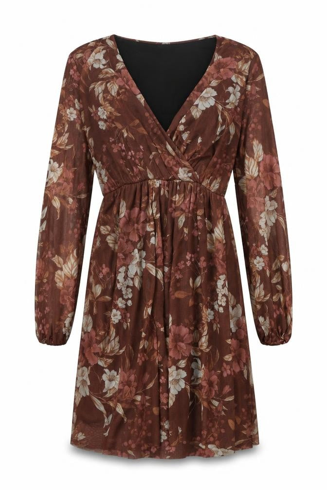 Zuiki Womens Brown Geometric Polyester A-Line Size S V-Neck Pullover