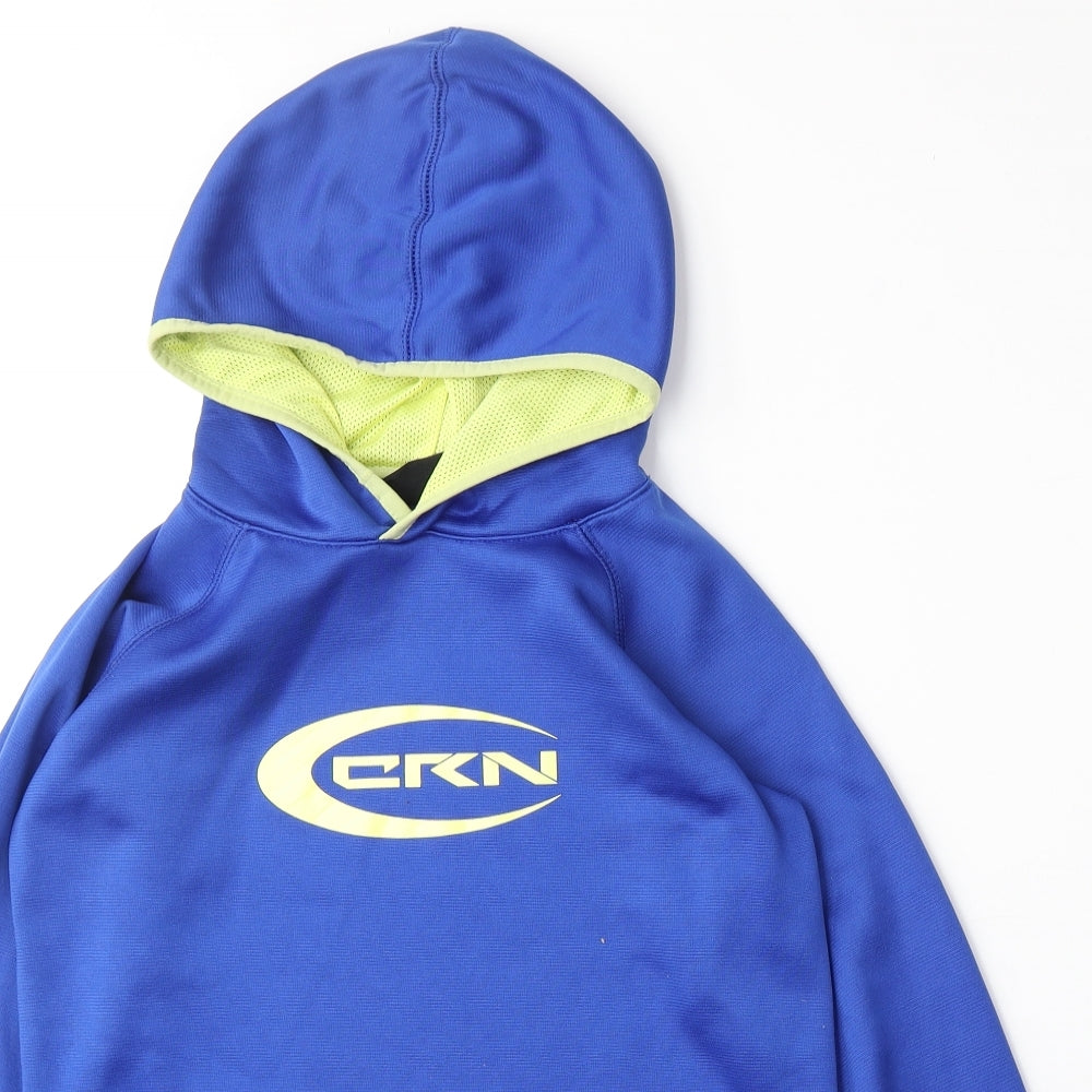 Crane Boys Blue Polyester Pullover Hoodie Size L Pullover