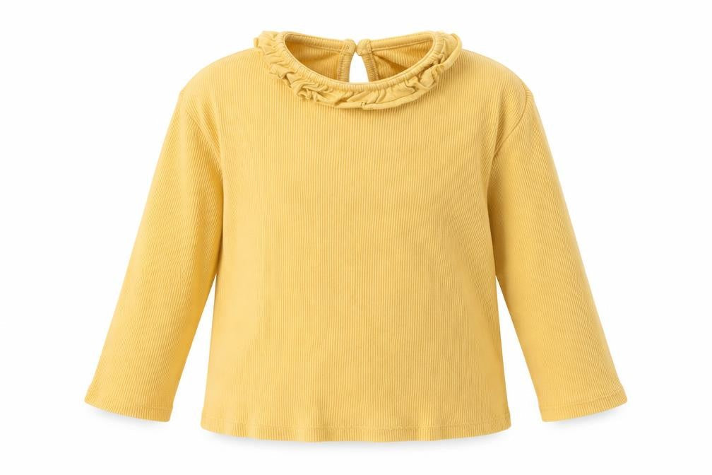 George Girls Yellow 100% Cotton Basic Blouse Size 12-18 Months Round Neck Button