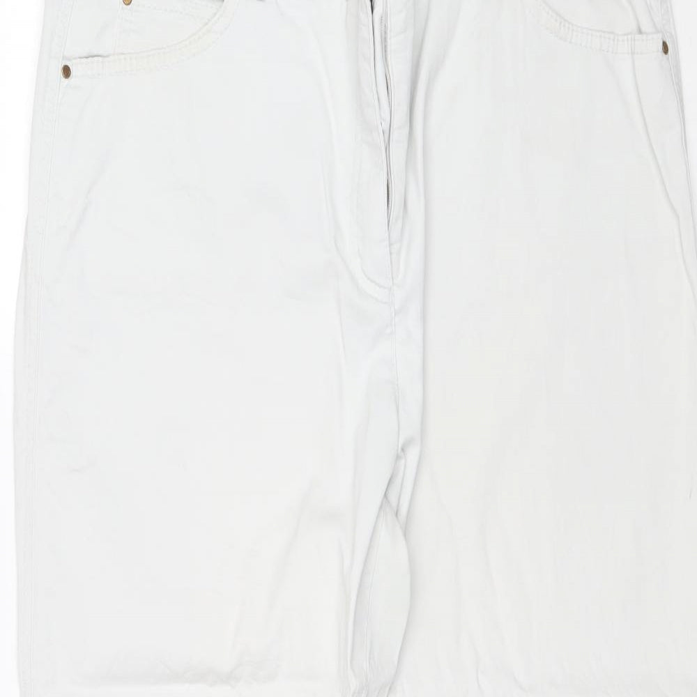 Raphaela Womens Blue Cotton Trousers Size 20 Regular Zip