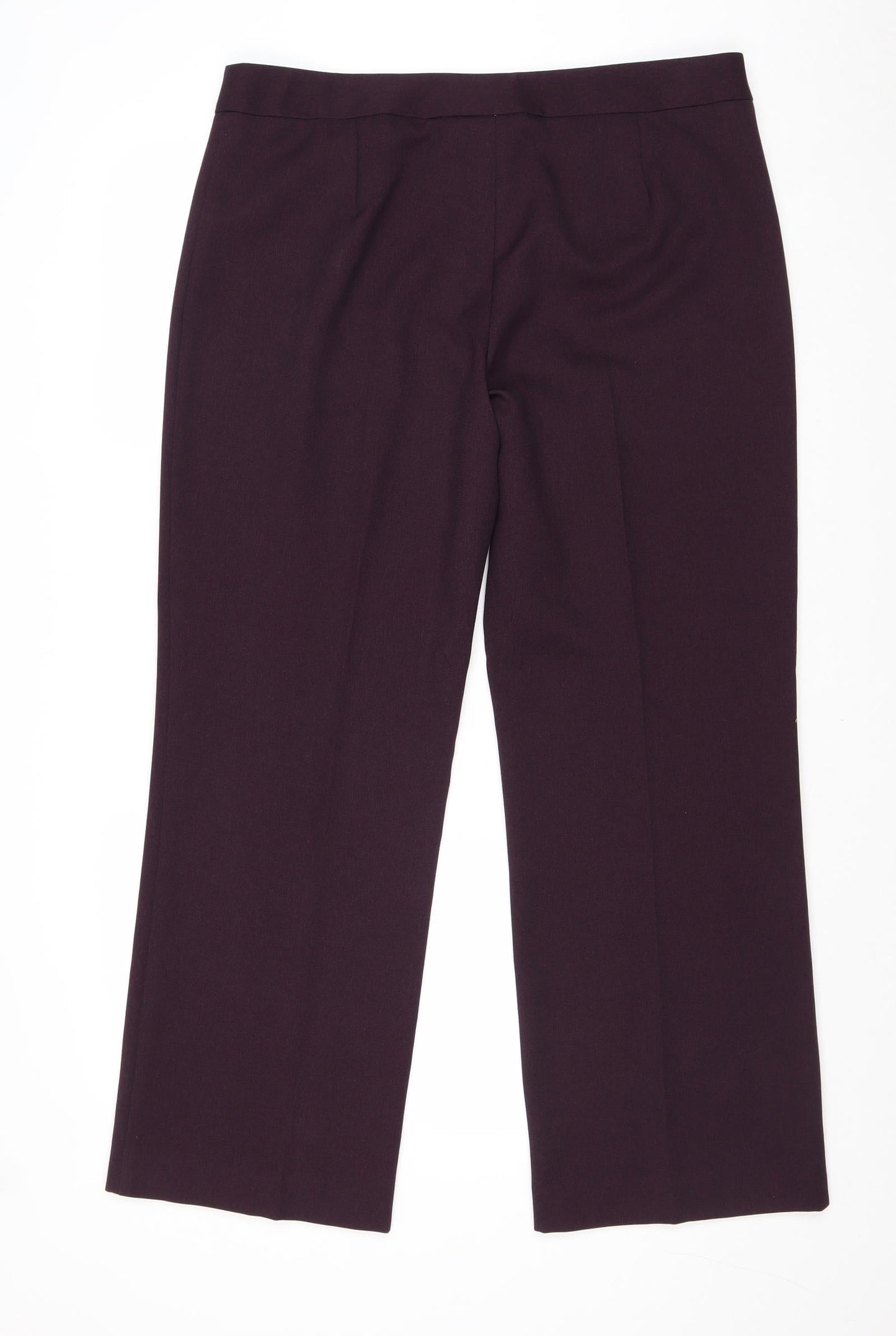 EWM Womens Purple Polyester Trousers Size 16 Regular Zip