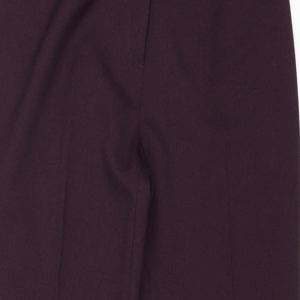 EWM Womens Purple Polyester Trousers Size 16 Regular Zip