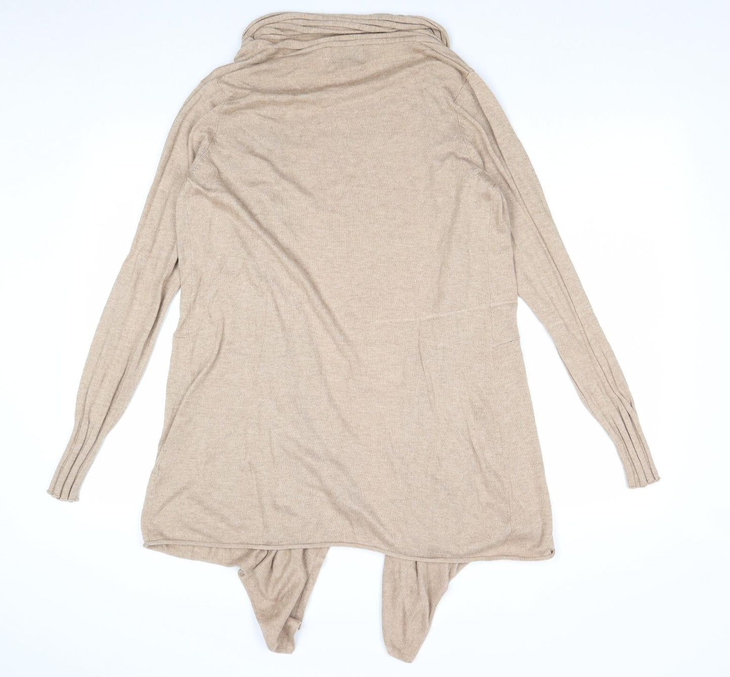 Papaya Womens Brown V-Neck Nylon Cardigan Jumper Size 12