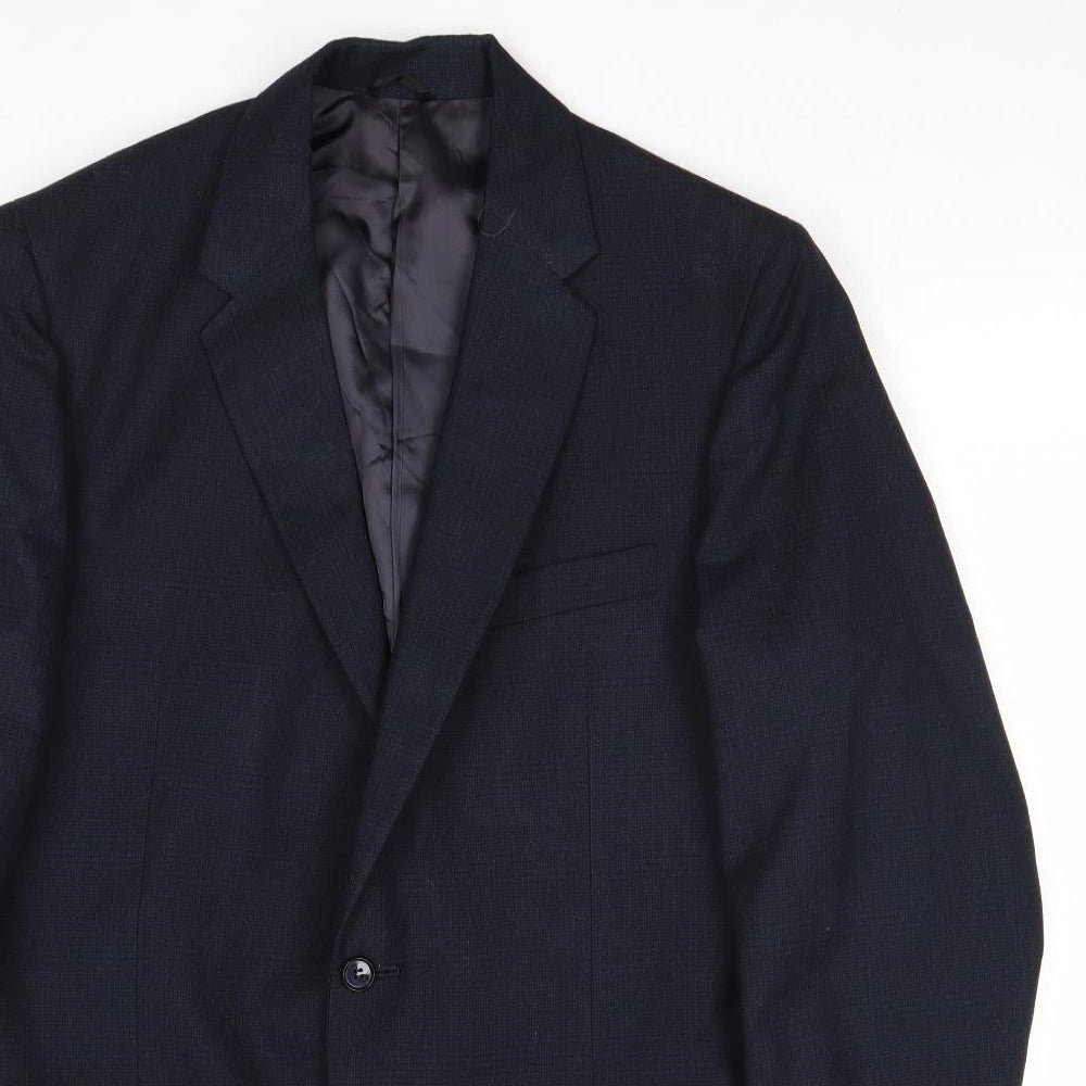 John Collier Mens Blue Wool Jacket Suit Jacket Size 36 Regular