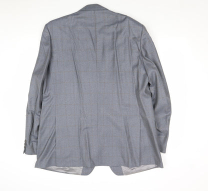 Eric Spencer Mens Grey Check Wool Jacket Suit Jacket Size 46 Regular